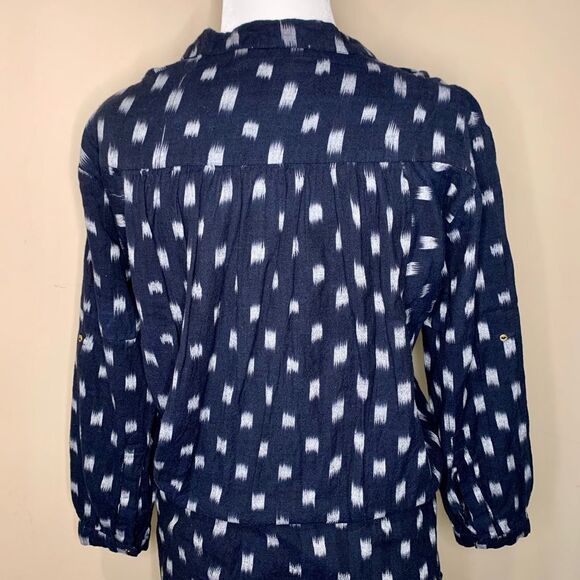 Ulla Johnson Corsica Dress Blue White Indigo Ikat Print Size 2 Short Popover - Picture 8 of 12